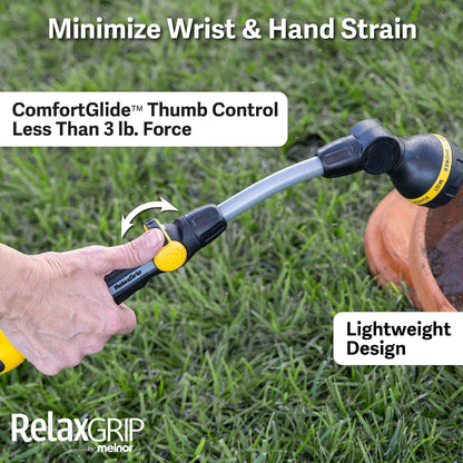 65173AMZ RelaxGrip 8 Pattern 16" Pivoting Wand Bundle, Metal, Black, Yellow