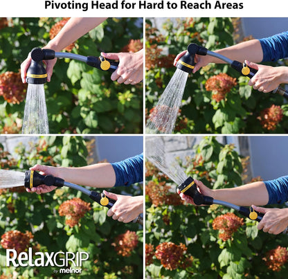 65173AMZ RelaxGrip 8 Pattern 16" Pivoting Wand Bundle, Metal, Black, Yellow