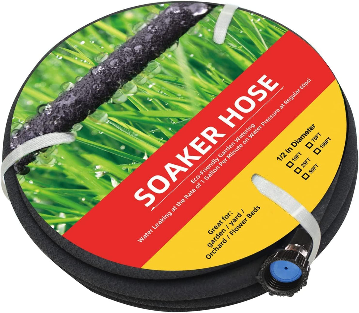 Garden Soaker Hose 10ft*2 1/2" Short Rubber Drip Hoses Soaking