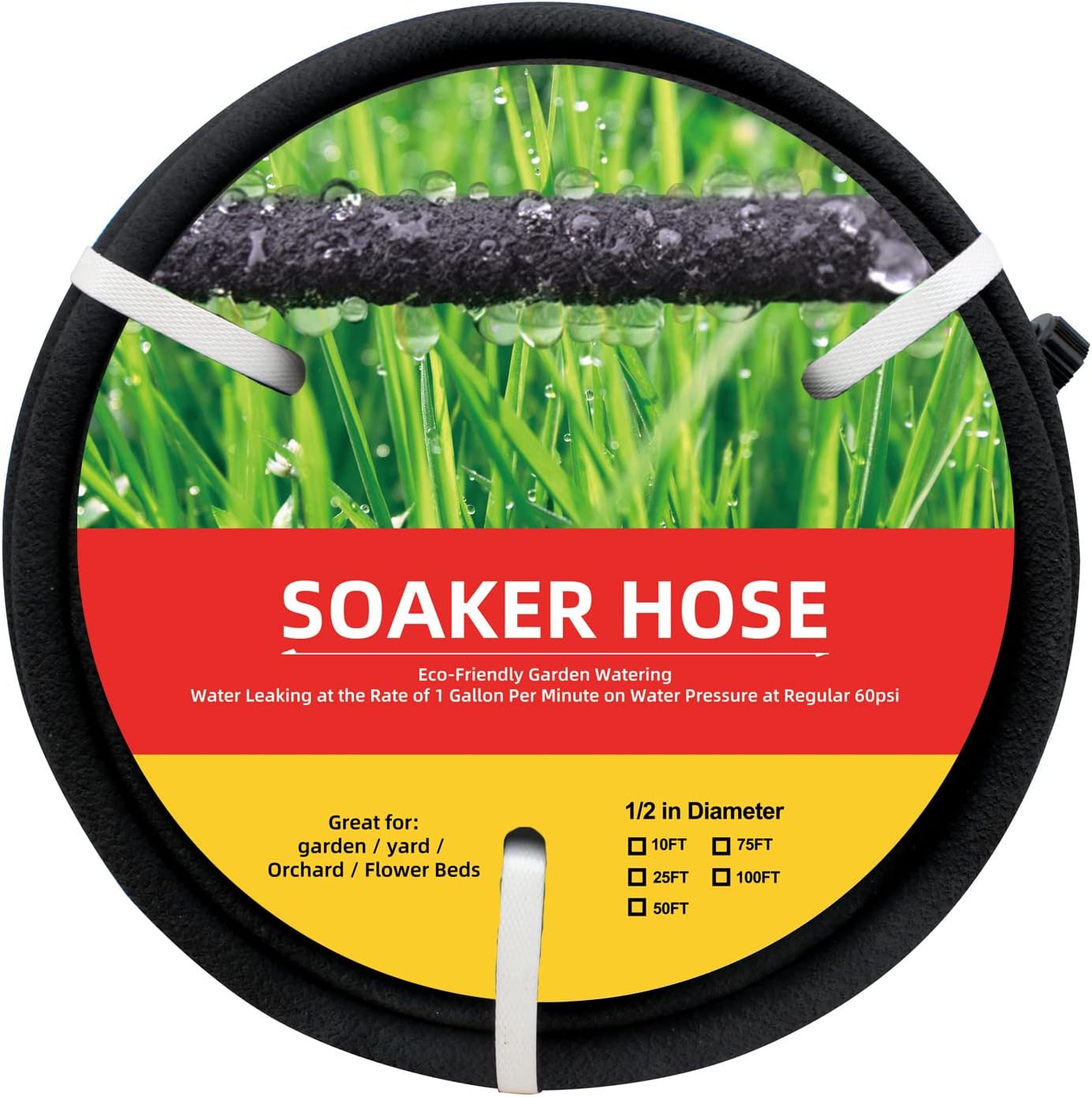 Garden Soaker Hose 10ft*2 1/2" Short Rubber Drip Hoses Soaking