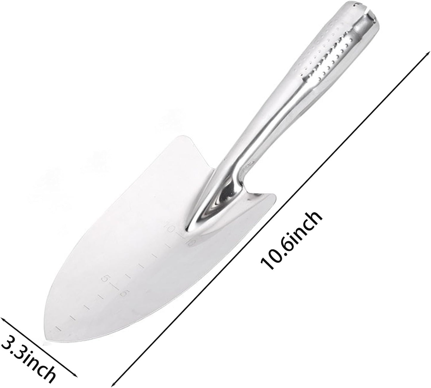Stainless Steel Hand Trowel, Rustproof Heavy Duty Measuring Garden Shovel
