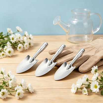 Stainless Steel Hand Trowel, Rustproof Heavy Duty Measuring Garden Shovel
