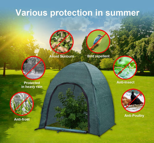 Winter Plant Covers for Snow and Ice Protection Shrub Cover Freeze Protection Plant Tent Protect Outdoor Plant and Potted Plant from Snow Frost Sun and Animal with Zipper Door 22*22*22 (2Packs)