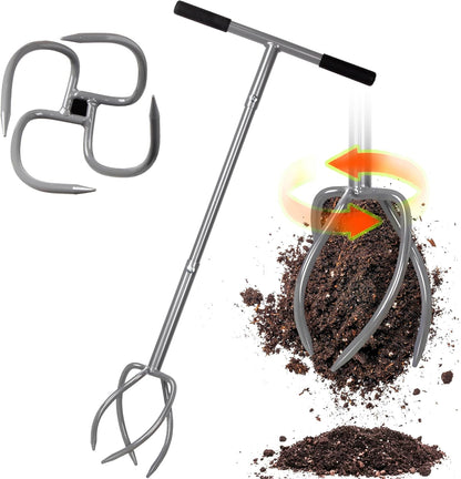 Twist Tiller with Large Steel Claw for Garden Soil Loosening