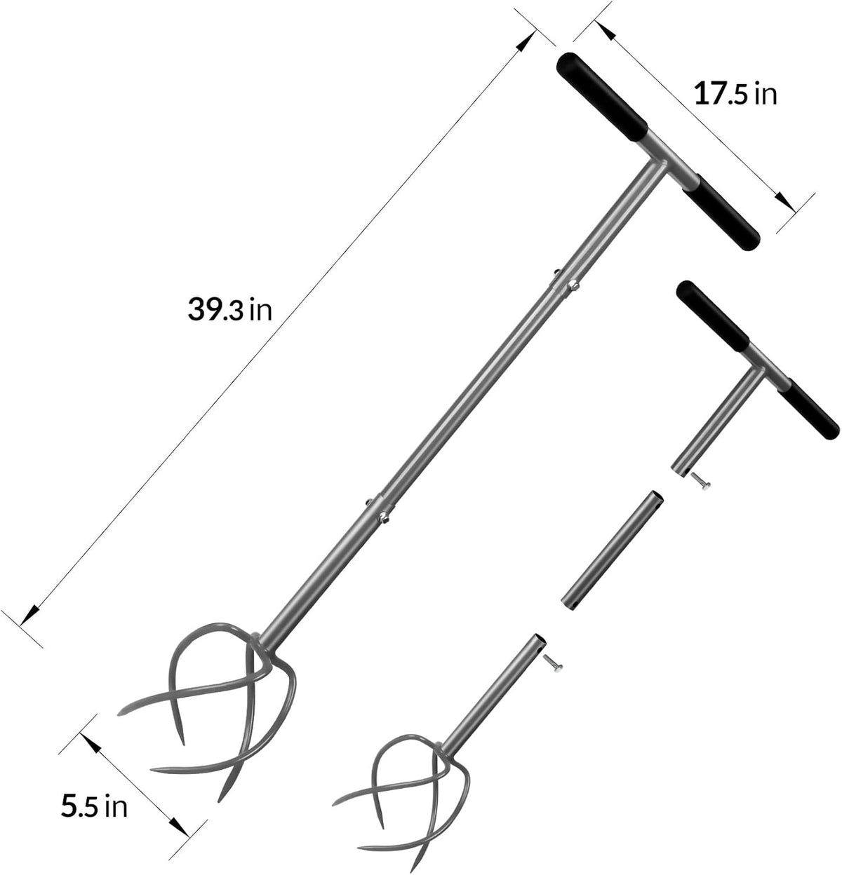 Twist Tiller with Large Steel Claw for Garden Soil Loosening