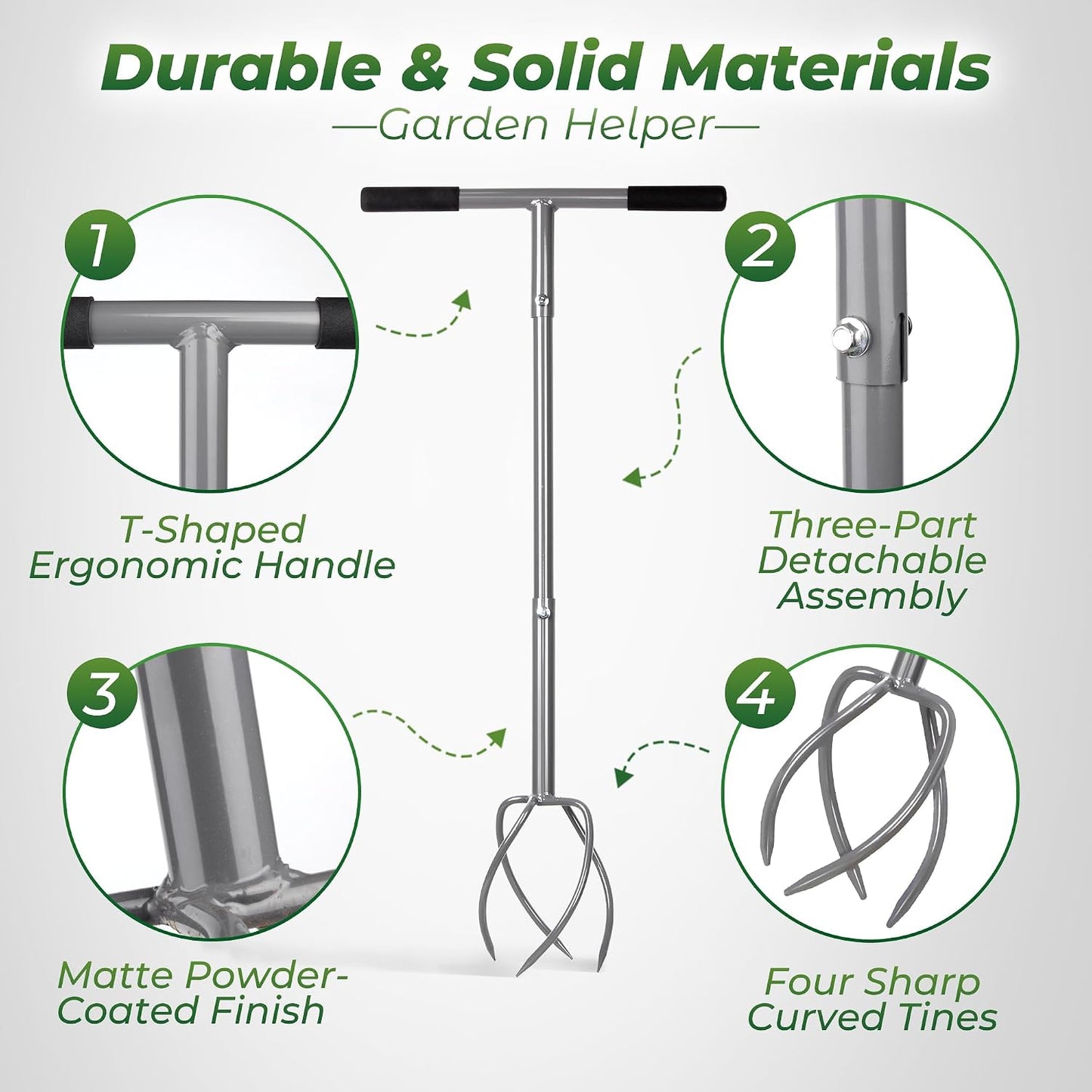 Twist Tiller with Large Steel Claw for Garden Soil Loosening