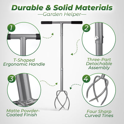 Twist Tiller with Large Steel Claw for Garden Soil Loosening