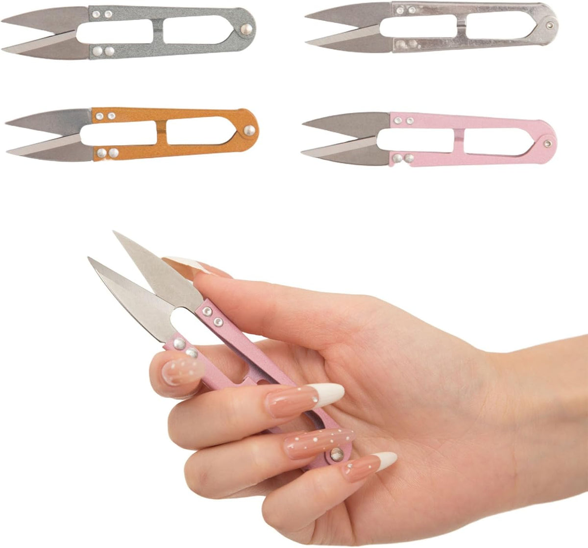 4 Pack 4.1-Inch High Carbon Steel Mini Sewing Scissors - Precision Craft Snips for Trimming Leaves, Sewing, Knitting, DIY Crafts & More