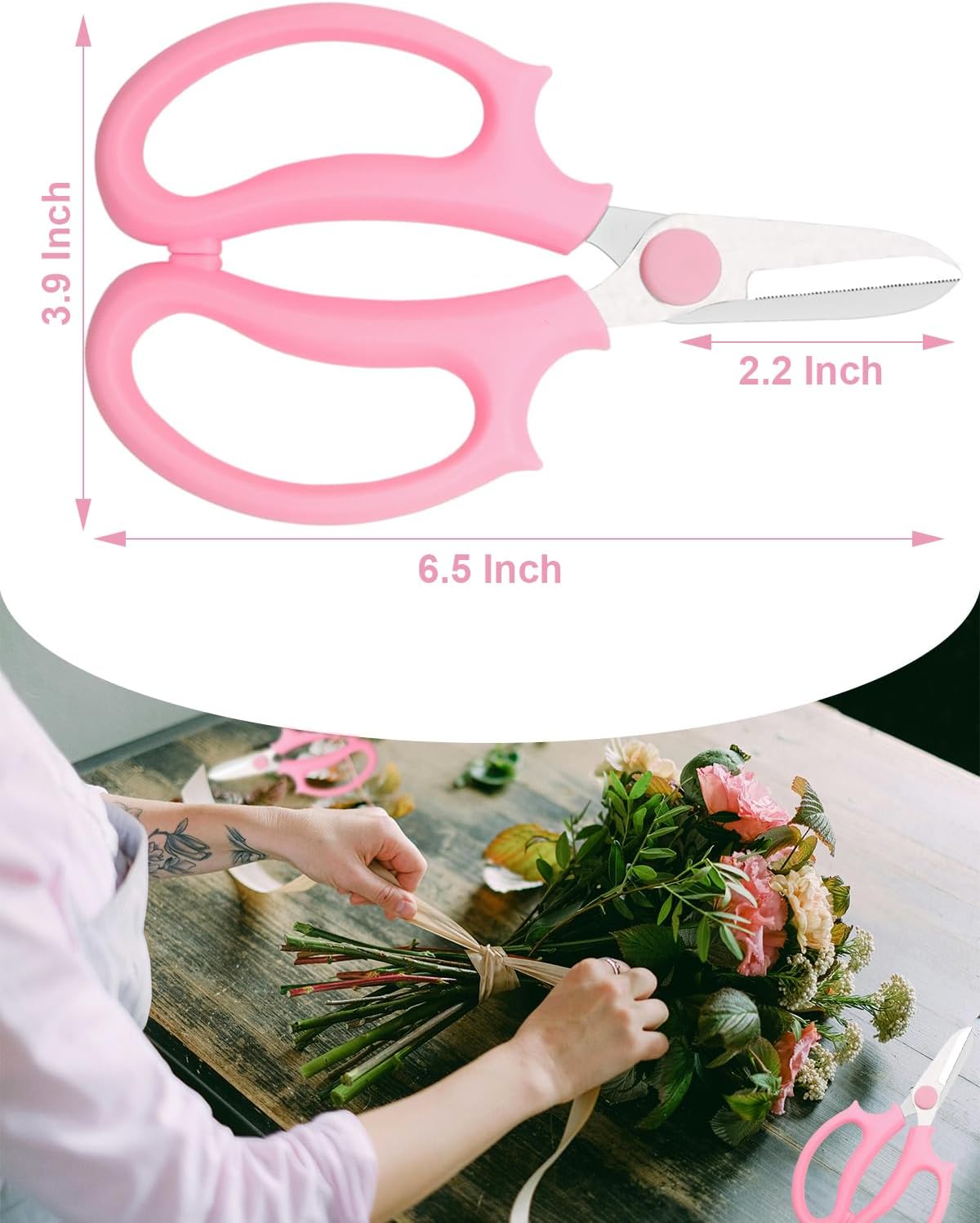 Flower Scissor, Scissors for Cutting Flowers, 12Pcs Pink