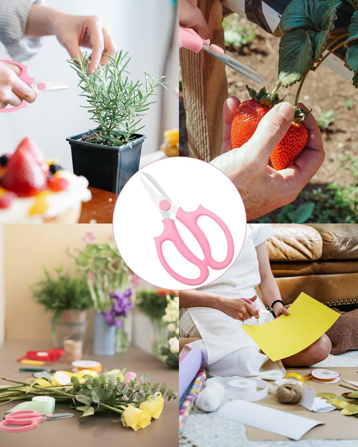 Flower Scissor, Scissors for Cutting Flowers, 12Pcs Pink