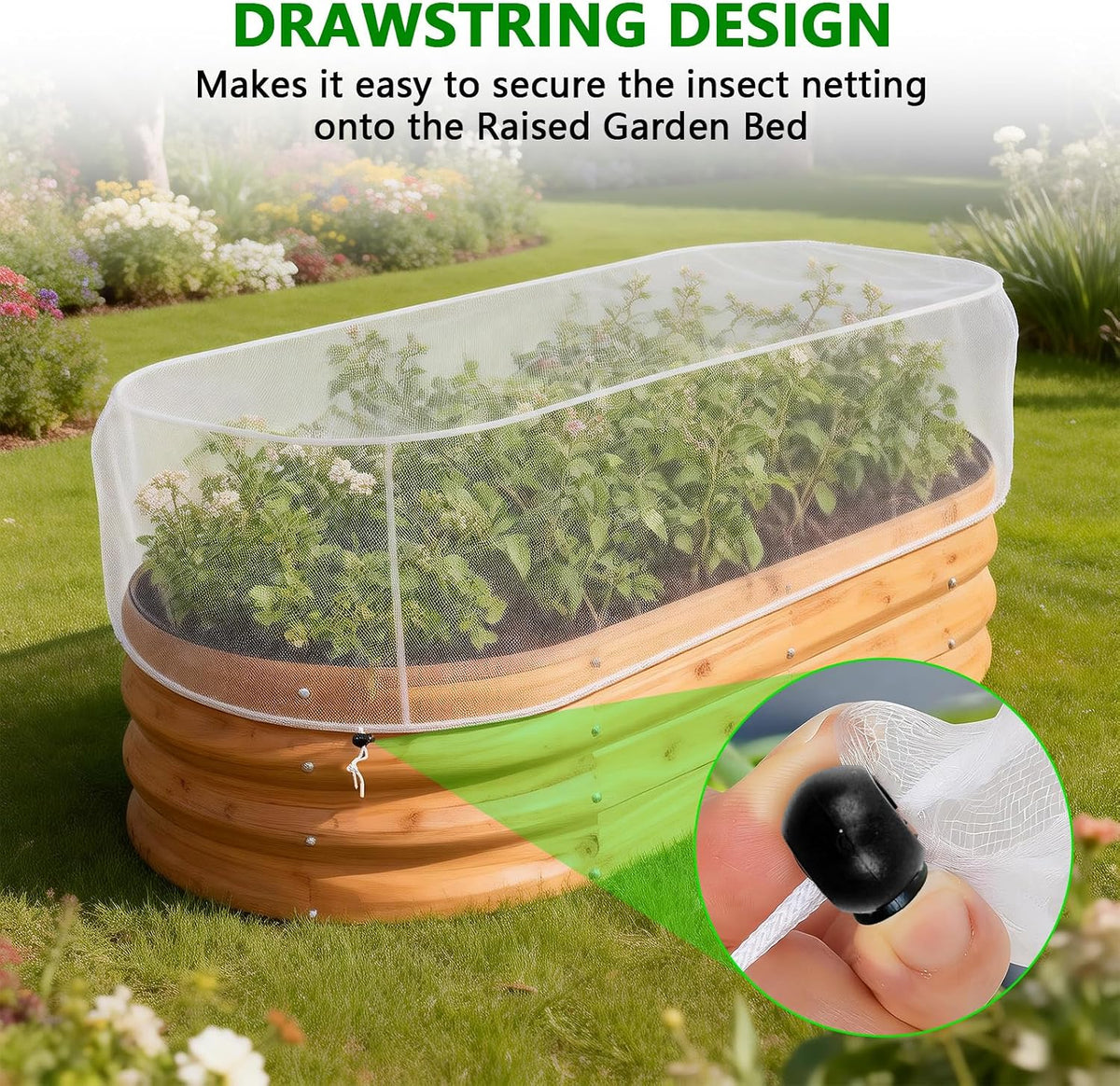 2 PCS Garden Netting for Raised Beds 4x8 FT Pest Barrier Screen