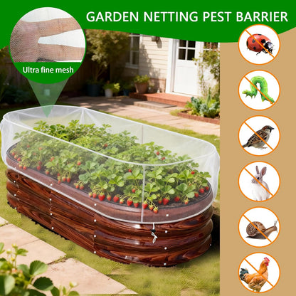 2 PCS Garden Netting for Raised Beds 4x8 FT Pest Barrier Screen