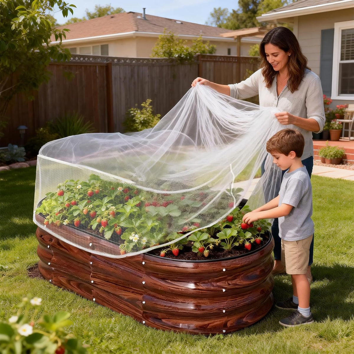 2 PCS Garden Netting for Raised Beds 4x8 FT Pest Barrier Screen