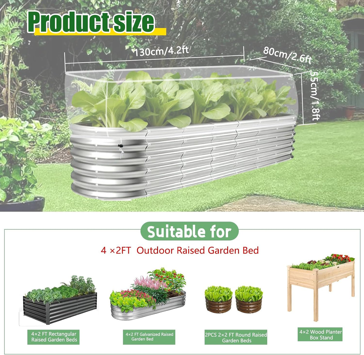 2 PCS Garden Netting for Raised Beds 4x8 FT Pest Barrier Screen