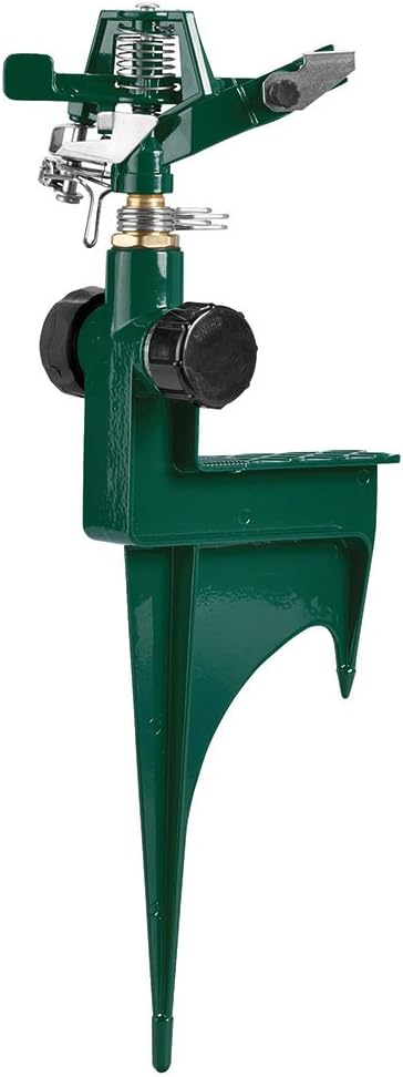 Zinc Impact Sprinkler on Metal Step Spike, 2-Pack, Green - 56351N
