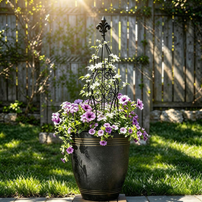 2-Pack Metal Garden Obelisk Trellis, 28" Geometric Sphere Plant Support