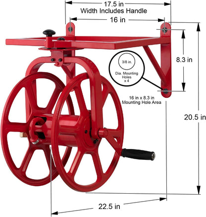 Liberty GARDEN 712 Single Arm Navigator Multi-Directional Garden Hose Reel, Holds 125-Feet of, 5/8-Inch, Bronze