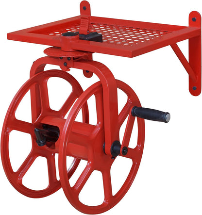 Liberty GARDEN 712 Single Arm Navigator Multi-Directional Garden Hose Reel, Holds 125-Feet of, 5/8-Inch, Bronze