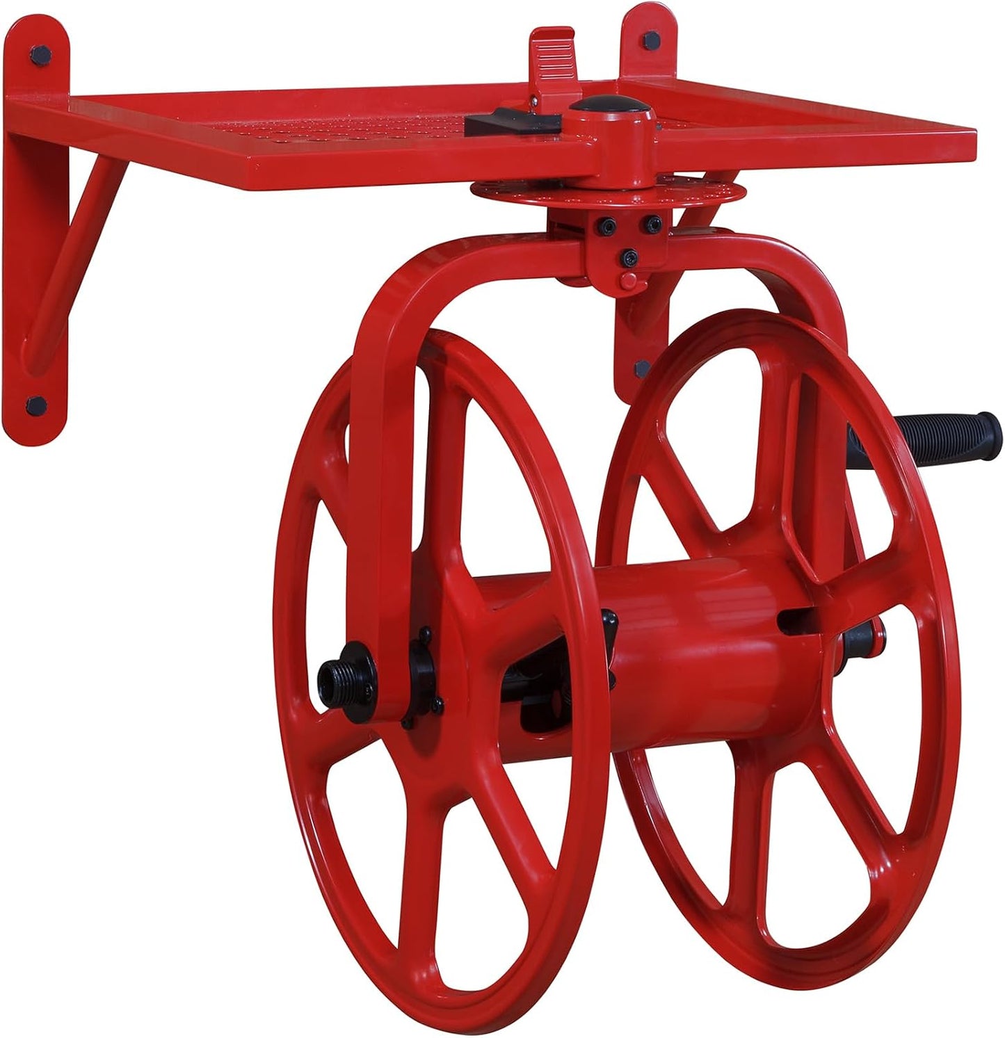 Liberty GARDEN 712 Single Arm Navigator Multi-Directional Garden Hose Reel, Holds 125-Feet of, 5/8-Inch, Bronze
