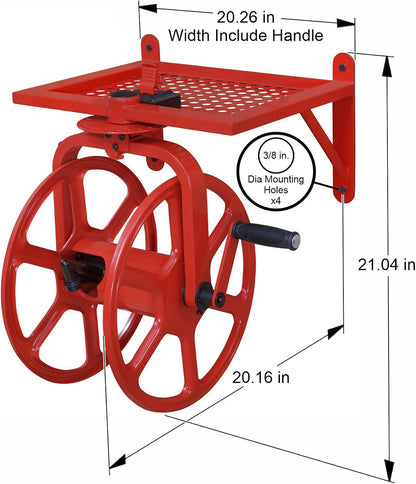Liberty GARDEN 712 Single Arm Navigator Multi-Directional Garden Hose Reel, Holds 125-Feet of, 5/8-Inch, Bronze