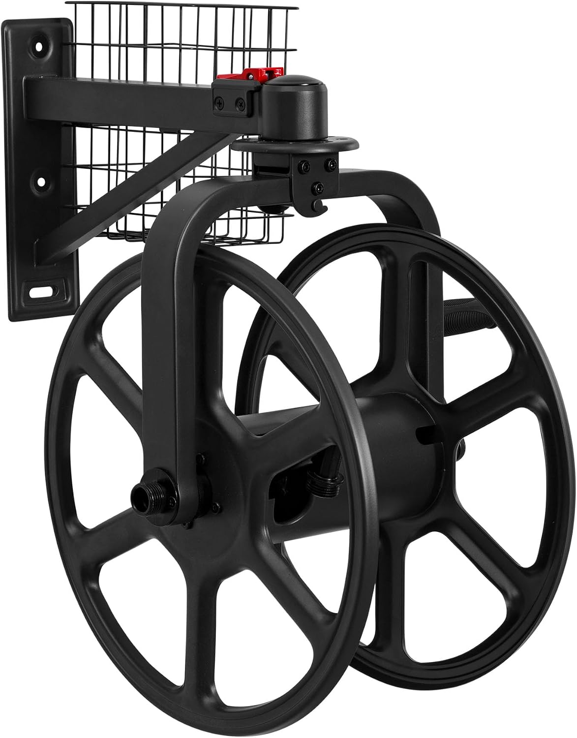 Liberty GARDEN 712 Single Arm Navigator Multi-Directional Garden Hose Reel, Holds 125-Feet of, 5/8-Inch, Bronze