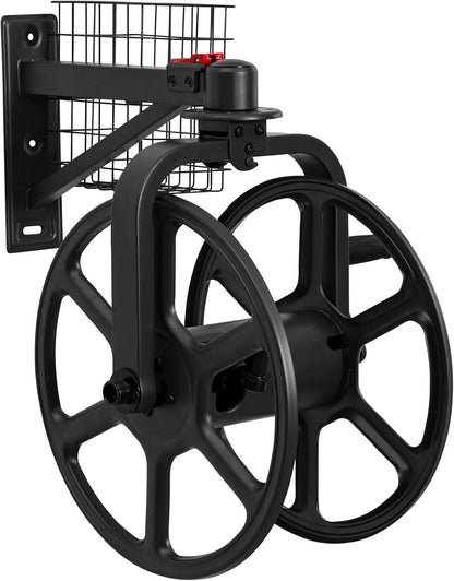 Liberty GARDEN 712 Single Arm Navigator Multi-Directional Garden Hose Reel, Holds 125-Feet of, 5/8-Inch, Bronze