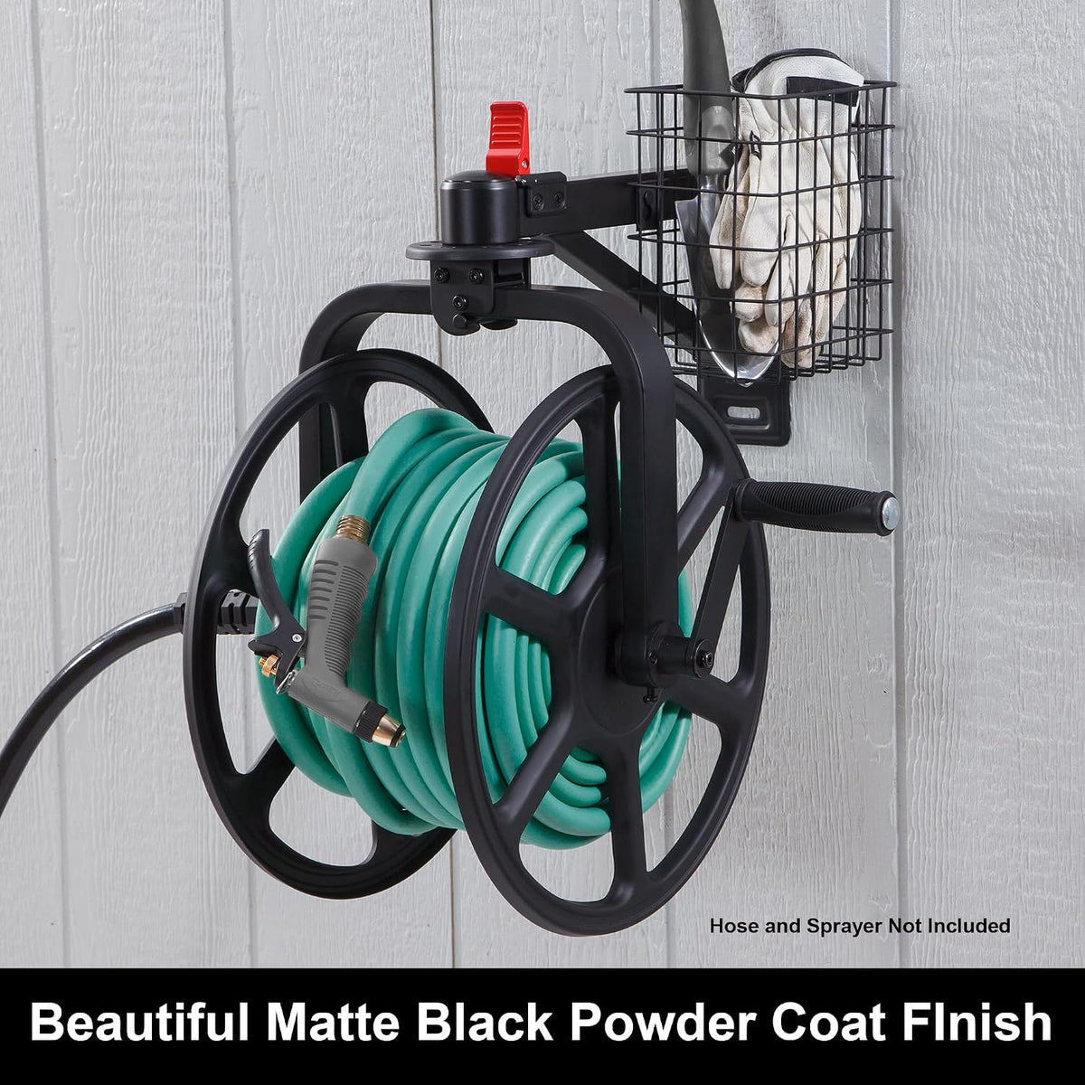 Liberty GARDEN 712 Single Arm Navigator Multi-Directional Garden Hose Reel, Holds 125-Feet of, 5/8-Inch, Bronze
