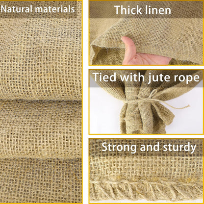 3 Pcs Burlap Winter Plant Cover Bags,40"x 24" Frost Cloth Freeze Protection