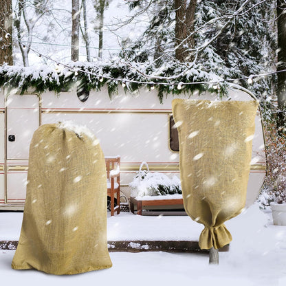 3 Pcs Burlap Winter Plant Cover Bags,40"x 24" Frost Cloth Freeze Protection