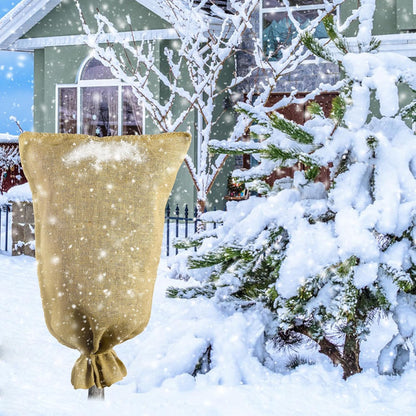 3 Pcs Burlap Winter Plant Cover Bags,40"x 24" Frost Cloth Freeze Protection