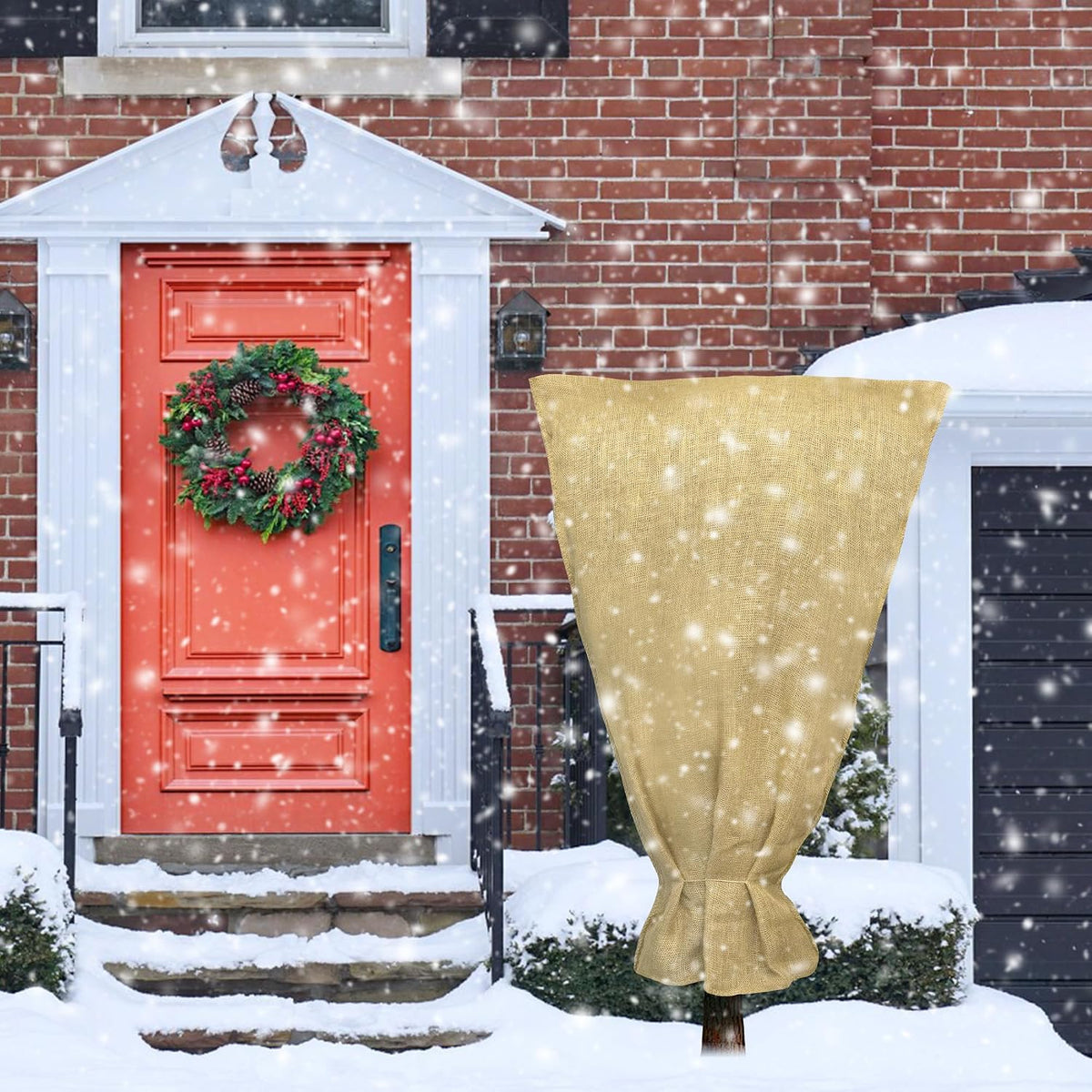 3 Pcs Burlap Winter Plant Cover Bags,40"x 24" Frost Cloth Freeze Protection