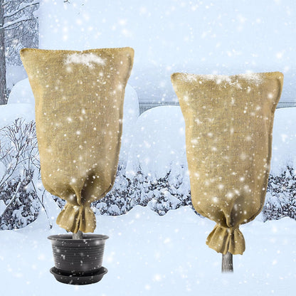 3 Pcs Burlap Winter Plant Cover Bags,40"x 24" Frost Cloth Freeze Protection