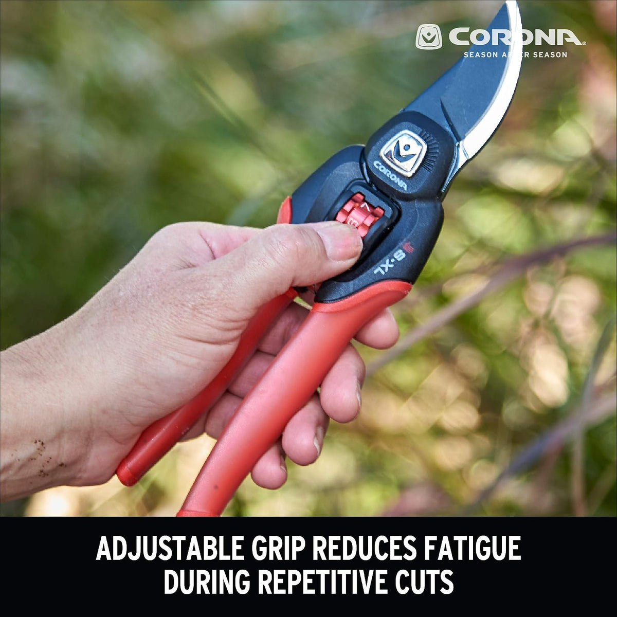 Corona Clipper BP 4214D Flex Dial Bypass Pruner With Comfort Gel Grips, 3/4 Inch, Red/Black