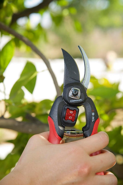 Corona Clipper BP 4214D Flex Dial Bypass Pruner With Comfort Gel Grips, 3/4 Inch, Red/Black