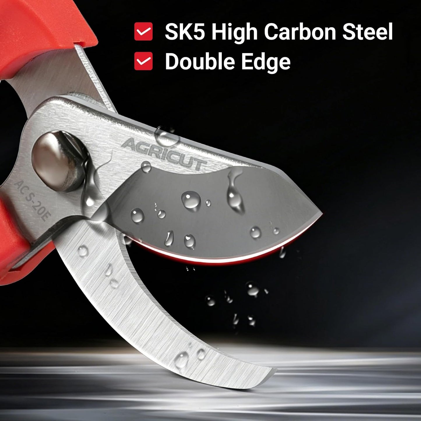 7" Pruning Shears Heavy Duty Professional, Made of Japanese SK5 Steel Blades, 4/5 Cut Capacity, Bypass Hand Pruners Garden Clippers for Tree Flower Branch Trimming, S20E