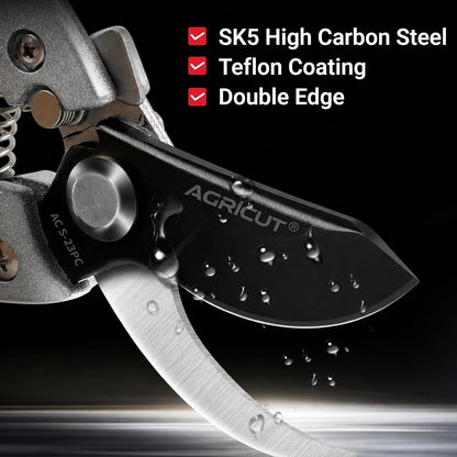7" Pruning Shears Heavy Duty Professional, Made of Japanese SK5 Steel Blades, 4/5 Cut Capacity, Bypass Hand Pruners Garden Clippers for Tree Flower Branch Trimming, S20E