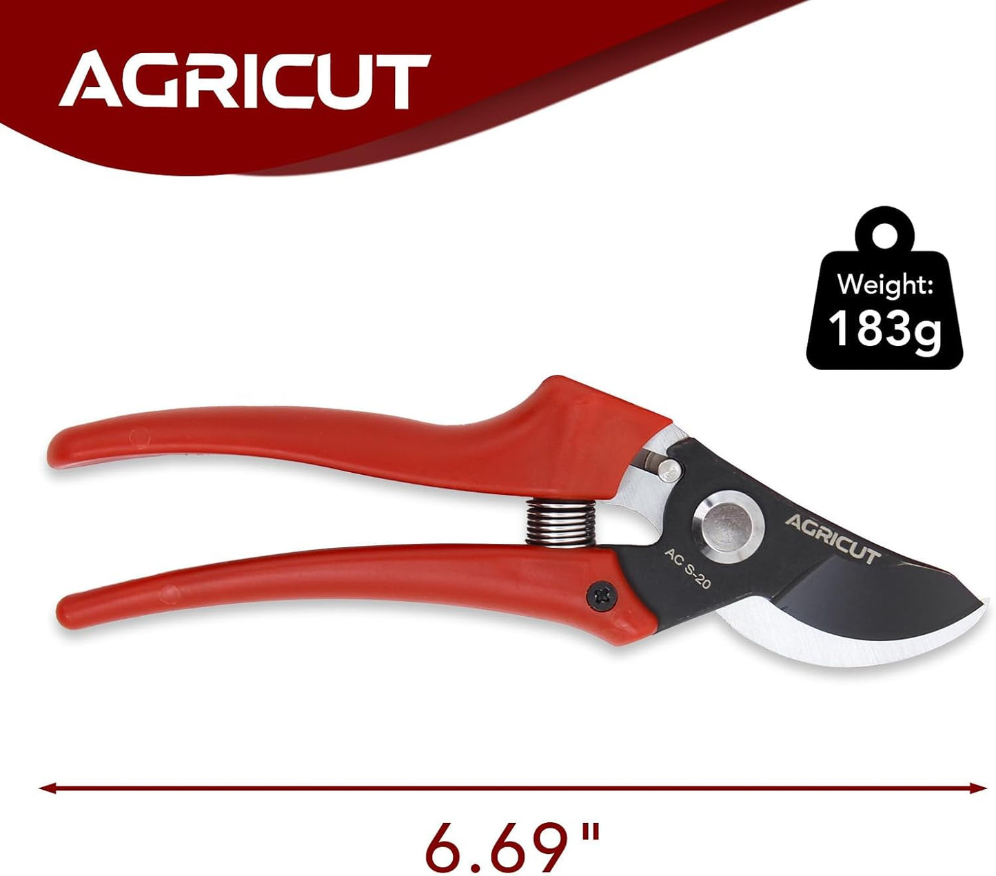 7" Pruning Shears Heavy Duty Professional, Made of Japanese SK5 Steel Blades, 4/5 Cut Capacity, Bypass Hand Pruners Garden Clippers for Tree Flower Branch Trimming, S20E