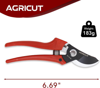 7" Pruning Shears Heavy Duty Professional, Made of Japanese SK5 Steel Blades, 4/5 Cut Capacity, Bypass Hand Pruners Garden Clippers for Tree Flower Branch Trimming, S20E