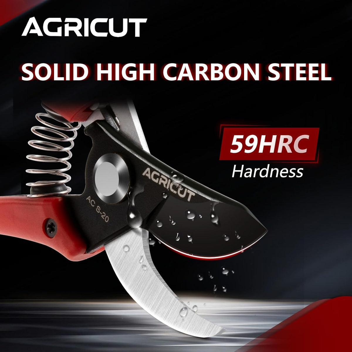 7" Pruning Shears Heavy Duty Professional, Made of Japanese SK5 Steel Blades, 4/5 Cut Capacity, Bypass Hand Pruners Garden Clippers for Tree Flower Branch Trimming, S20E