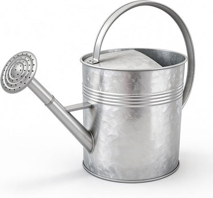 6.5L Blue Metal Watering Can for Outdoor & Indoor Plants, Galvanized Steel Metal Water Can with Removable Spout, Movable Top Handle, Rust-Resistant Watering Pot for Garden, Lawn, Flowers
