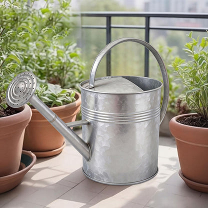 6.5L Blue Metal Watering Can for Outdoor & Indoor Plants, Galvanized Steel Metal Water Can with Removable Spout, Movable Top Handle, Rust-Resistant Watering Pot for Garden, Lawn, Flowers