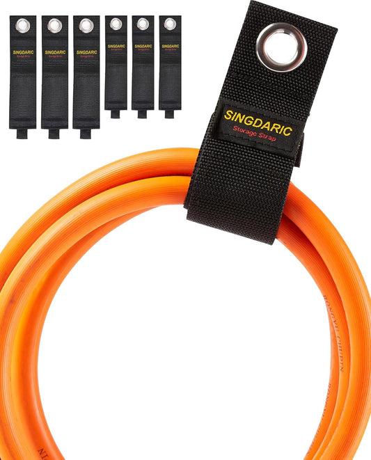 Heavy-Duty Storage Straps (Assorted 6 Pack) -Cable Straps for RV Accessories,Easy Hang Extension Cord Organizer,Hose and Appliance Cord Holders,Workshop and Garage Organizers and Storage