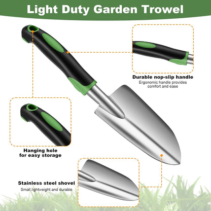 PercyEffie10 Pcs Garden Trowel Bulk, Heavy Duty Shovels Garden Tool, Small Shovel for Digging Metal Hand Trowel Spade with Soft TPR Handle for Flower Soil Planting Digging Transplanting