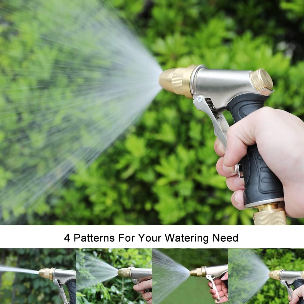 Metal Water Hose Nozzle Heavy Duty, High Pressure, Leak Proof
