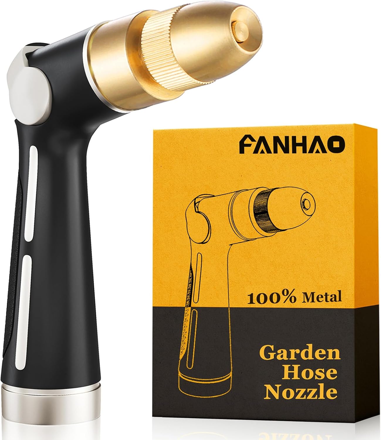 Metal Water Hose Nozzle Heavy Duty, High Pressure, Leak Proof