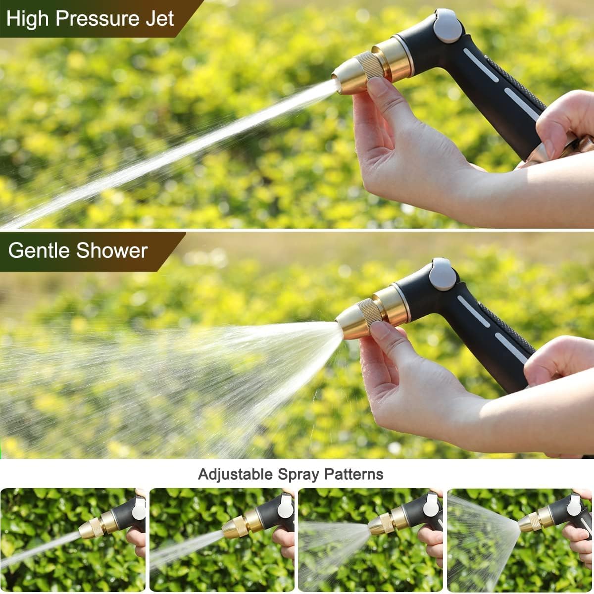 Metal Water Hose Nozzle Heavy Duty, High Pressure, Leak Proof