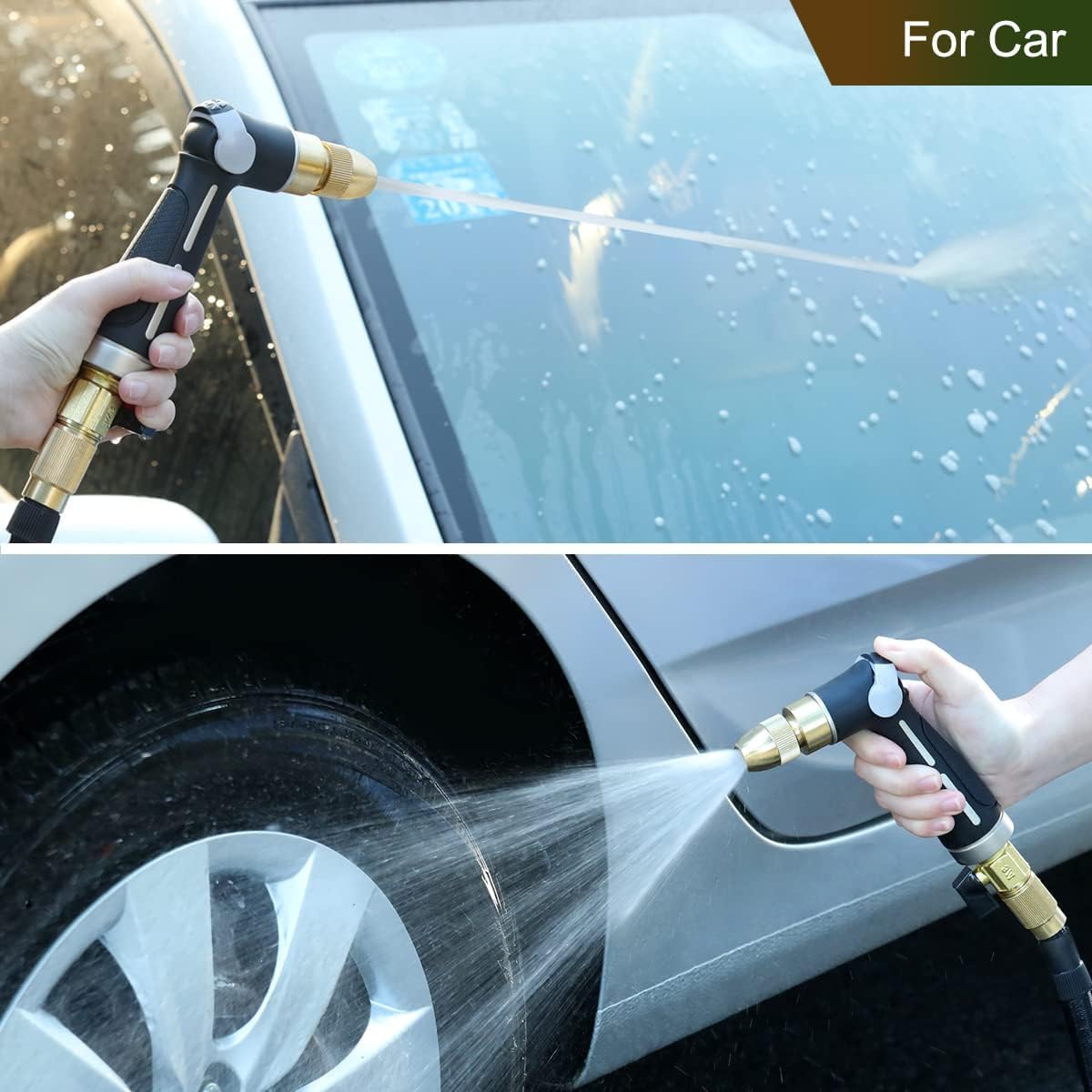 Metal Water Hose Nozzle Heavy Duty, High Pressure, Leak Proof