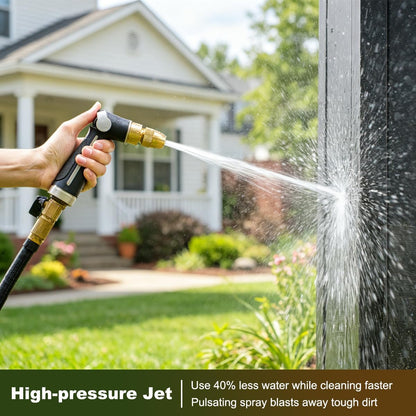 Metal Water Hose Nozzle Heavy Duty, High Pressure, Leak Proof