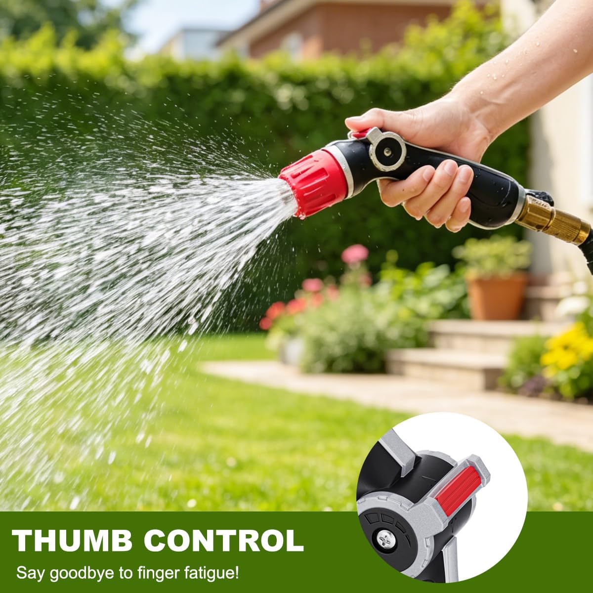 Metal Water Hose Nozzle Heavy Duty, High Pressure, Leak Proof