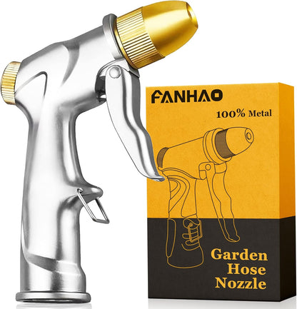 Metal Water Hose Nozzle Heavy Duty, High Pressure, Leak Proof